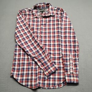 Banana Republic Red & Blue Plaid Button-Down Shirt - Men's